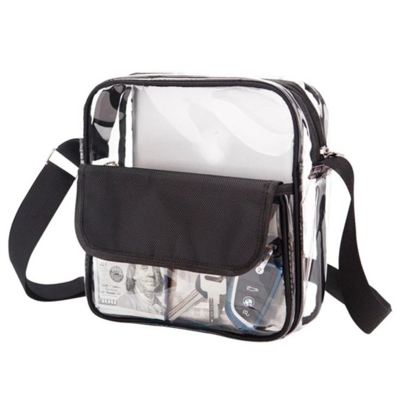 Clear Crossbody Satchel Handbag - Stadium Events - SZ LG - NWT - Picture 1 of 6